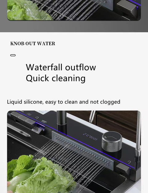 Smart Digital Waterfall Kitchen Sink