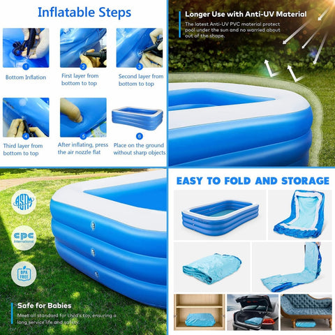 3M/2.6/2M Large Inflatable Swimming Pool