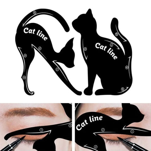 2PCS Cat Eye Liner Makeup Stencil