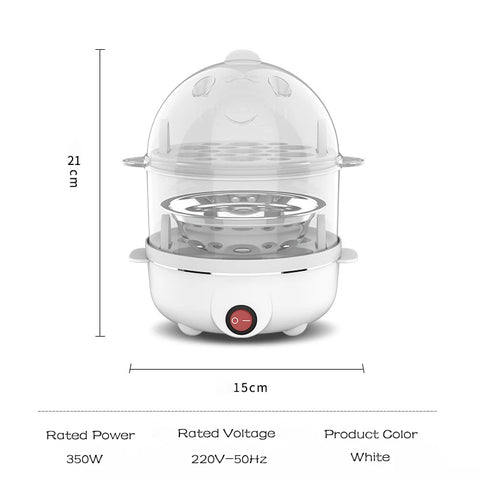 Double Layer Electric Egg Cooker Steamer - EU Plug