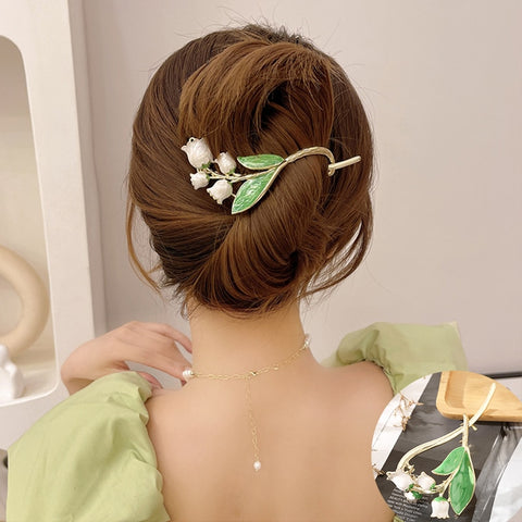 Elegant Rhinestone Metal Hair Pin