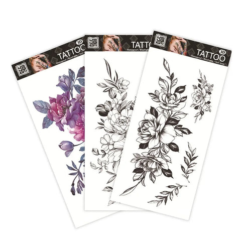 Color Flower Tattoo Sticker