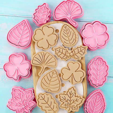 8PCS Leaf Cookies Mold Cutter