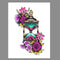 Flower Hourglass Tattoo Sticker