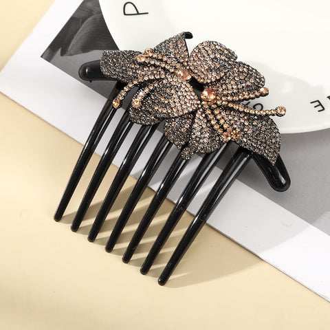 Rhinestone Flower Hair Comb