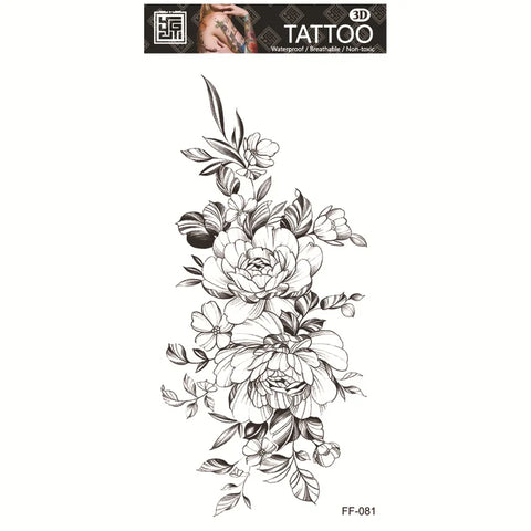 Color Flower Tattoo Sticker