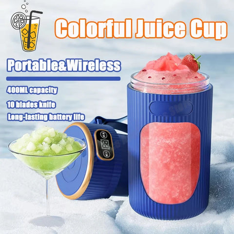 Portable Blender 400ML with LED Digital Display, USB Rechargeable 10-Blade Personal Smoothie Maker, Electric Juicer Cup for Smoothies, Protein Shakes, Milkshakes & Fresh Juice