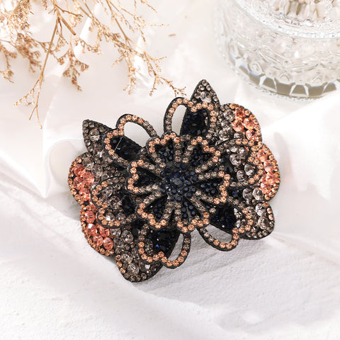 Elegant Rhinestone Flower Hair Clip