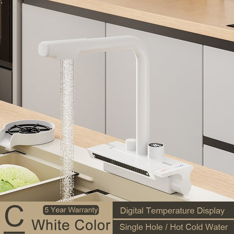 Digital Display Smart Waterfall Faucet