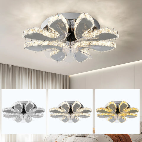 Luxora Beam Luxury Crystal Ceiling Fan