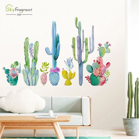 Watercolor Cactus Wall Sticker