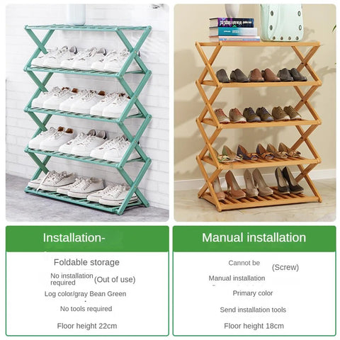 Wooden Foldable Shoe Rack