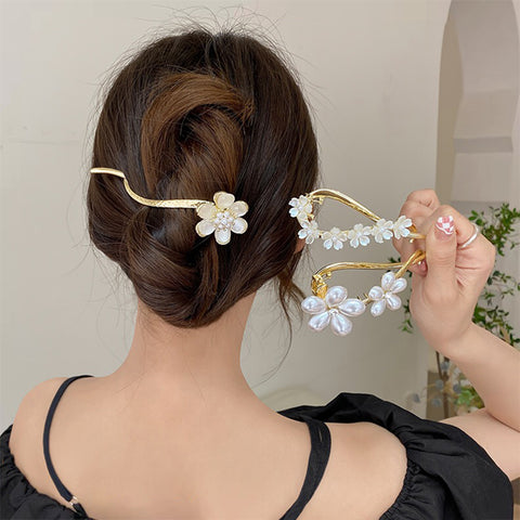 Elegant Rhinestone Metal Hair Pin
