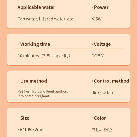 Portable Food Purifier Washer