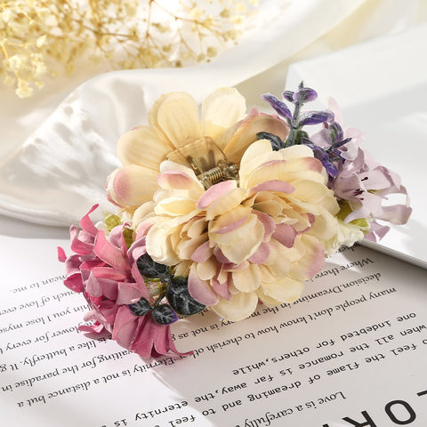 40 Styles Plush Synthetic Fabric Flower Hair Claw