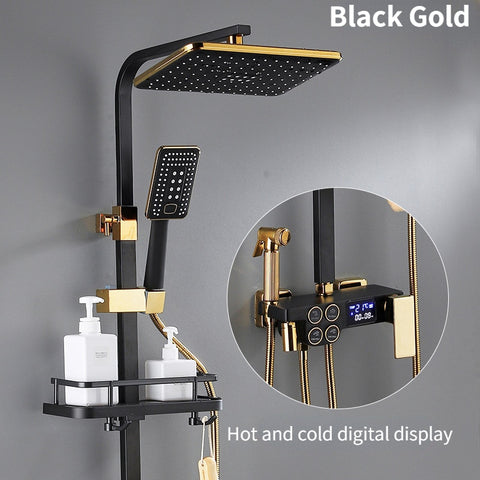 Smart Black Gold Shower Set