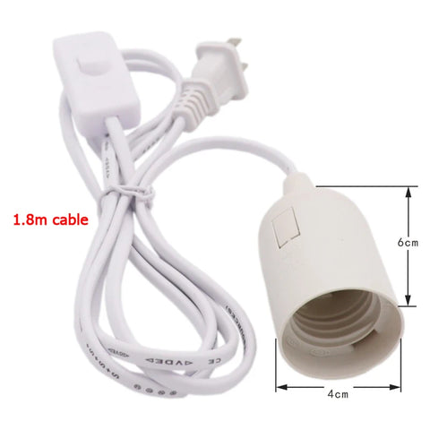 Lamp Adapter Extension Cord US EU UK AU Plug