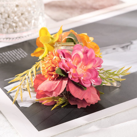 40 Styles Plush Synthetic Fabric Flower Hair Claw