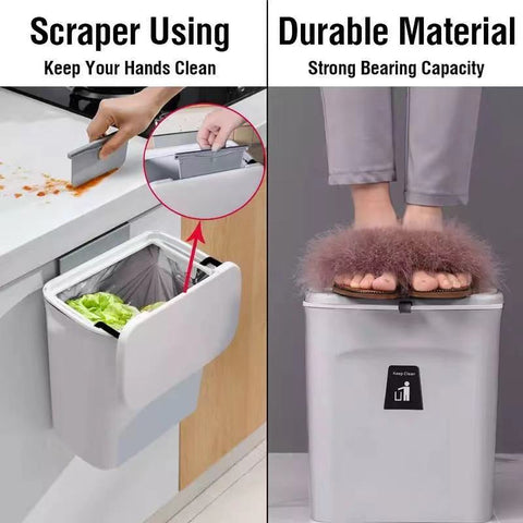 Sliding Lid Hanging Kitchen Trash Can