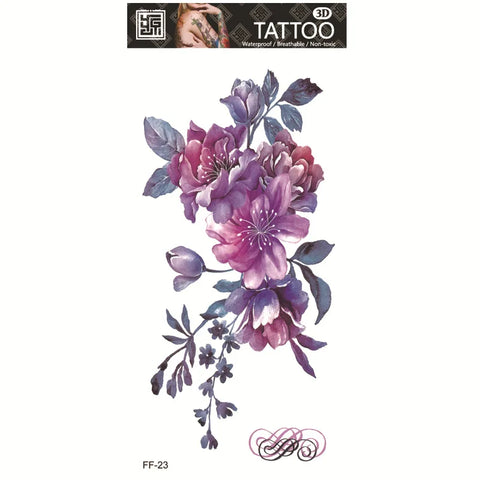 Color Flower Tattoo Sticker