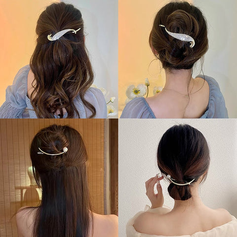 Elegant Rhinestone Metal Hair Pin