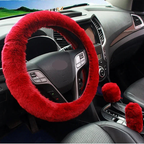 Plush Car Steering Wheel Cover