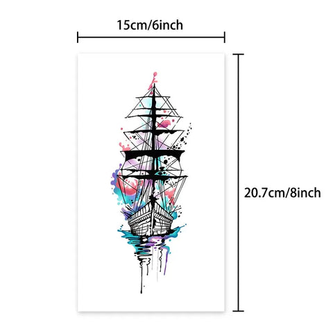 Ship Temporary Tattoo Sticker