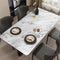 Midnight Obsidian Marble: Premium PVC Leather Dining Table Mats