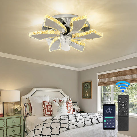 Luxora Beam Luxury Crystal Ceiling Fan