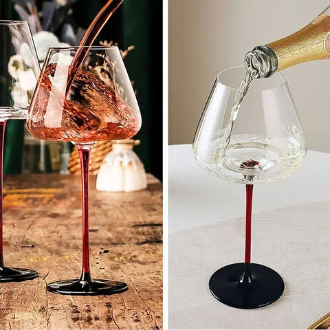 Burgundy Brilliance: 25oz Crystal Champagne Goblet