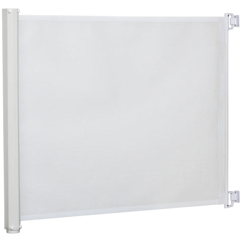 Retractable Safety Gate 115cm – Automatic Baby & Pet Barrier for Stairs, Doorways and Hallways, Space-Saving Steel & Teslin Mesh Design