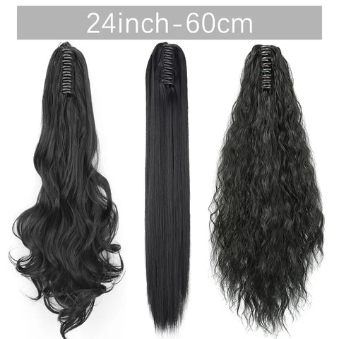 50 Styles Synthetic Long Straight Hair Claw