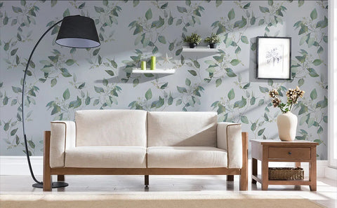 Vinyl Green Leaf Peel and Stick Wallpaper