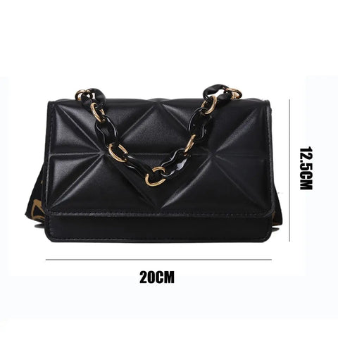 Urban Flair: Metal Chain Flap Crossbody