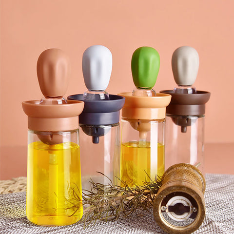 2-in-1 Kitchen Silicone Brush Oil Bottle