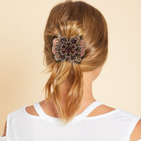 Elegant Rhinestone Flower Hair Clip
