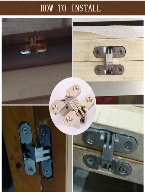 2PCS 12x43MM Invisible Hinges