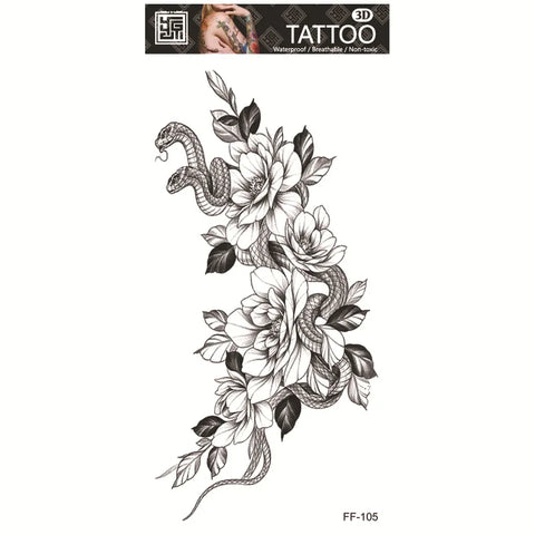 Color Flower Tattoo Sticker