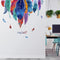 Large Colorful Feather Wall Stickers