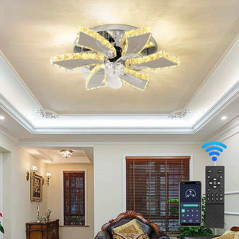 Luxora Beam Luxury Crystal Ceiling Fan