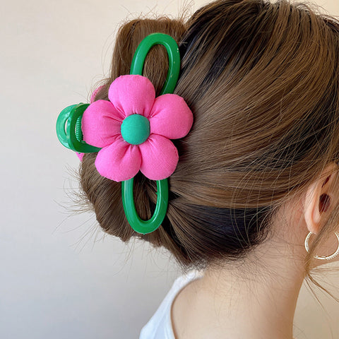 40 Styles Plush Synthetic Fabric Flower Hair Claw