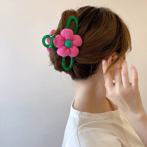 40 Styles Plush Synthetic Fabric Flower Hair Claw