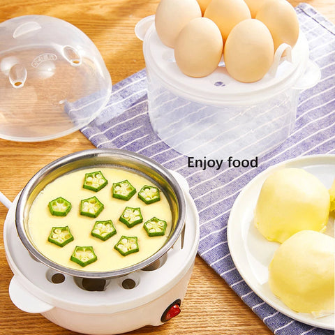 Double Layer Electric Egg Cooker Steamer - EU Plug
