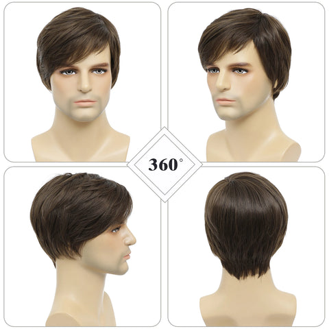 Straight Hair Men Wig