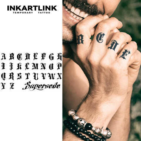 Letters Temporary Tattoo Sticker