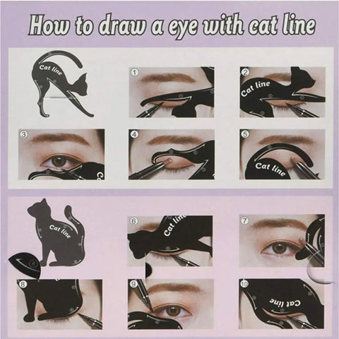 2PCS Cat Eye Liner Makeup Stencil