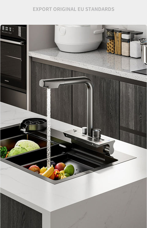 Digital Display Smart Waterfall Faucet