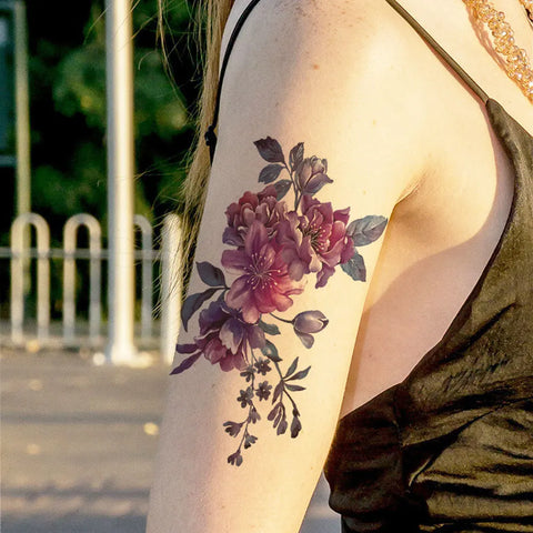 Color Flower Tattoo Sticker
