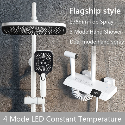 Digital Rainfall Brass Shower