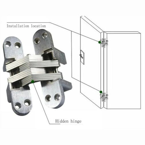 2PCS 12x43MM Invisible Hinges